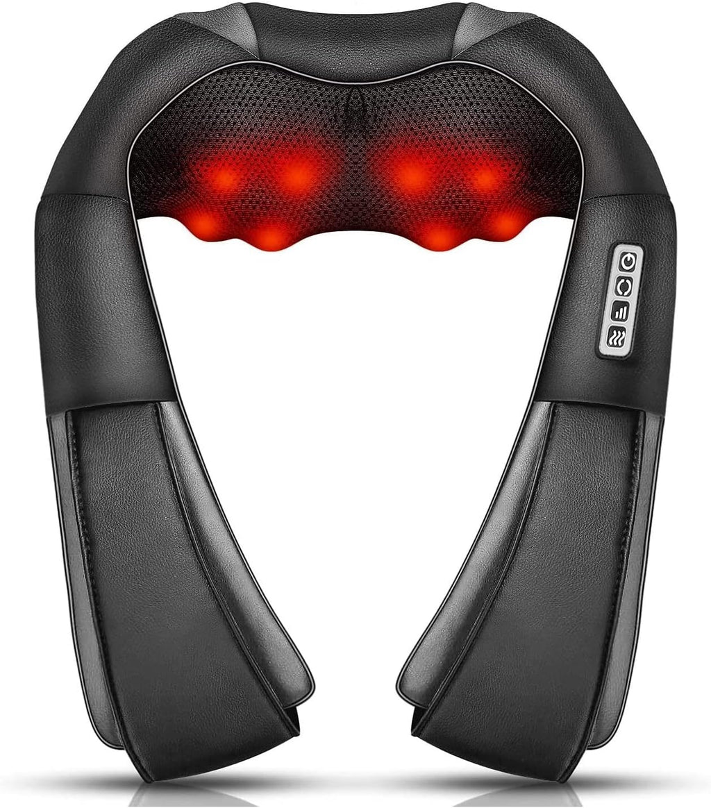 Relaxa™ 3D Shiatsu Neck Massager – Deep Tissue Kneading with Heat for Neck, Back, Shoulder & More
