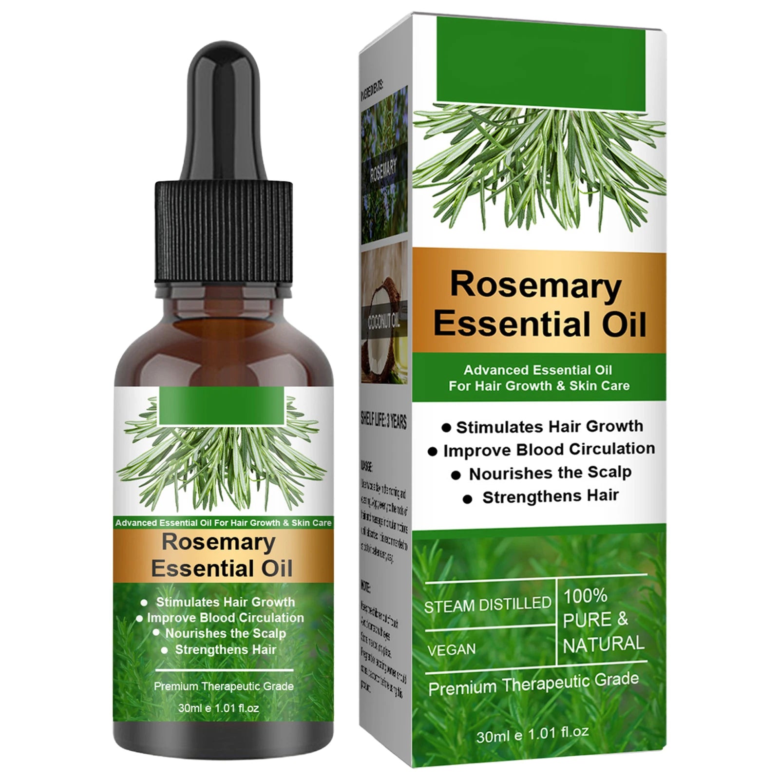 Rosemary™ Hair Growth Oil – Organic Scalp Strengthening & Nourishing Formula for Shiny, Healthy Hair