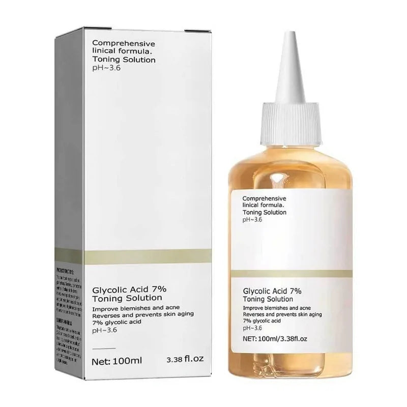 Glycolic Acid 7% Toning Solution to Remove Acne Moisturize Skin Rejuvenating Lotion Gentle Glycolic Acid Tone Exfoliating Toner