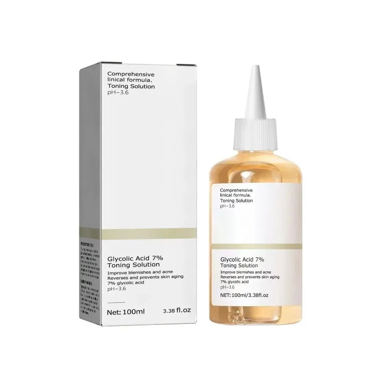 Glycolic Acid 7% Toning Solution to Remove Acne Moisturize Skin Rejuvenating Lotion Gentle Glycolic Acid Tone Exfoliating Toner