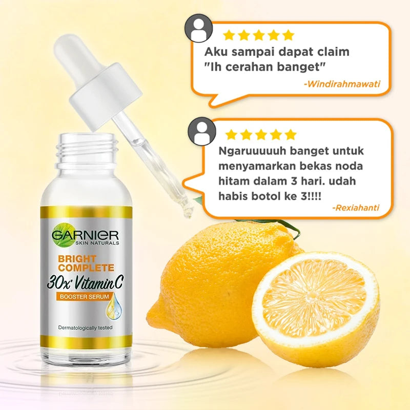 Garnier Vitamin C + Niacinamide Brightening Serum 30ml – Fade Acne Marks, Even Skin Tone
