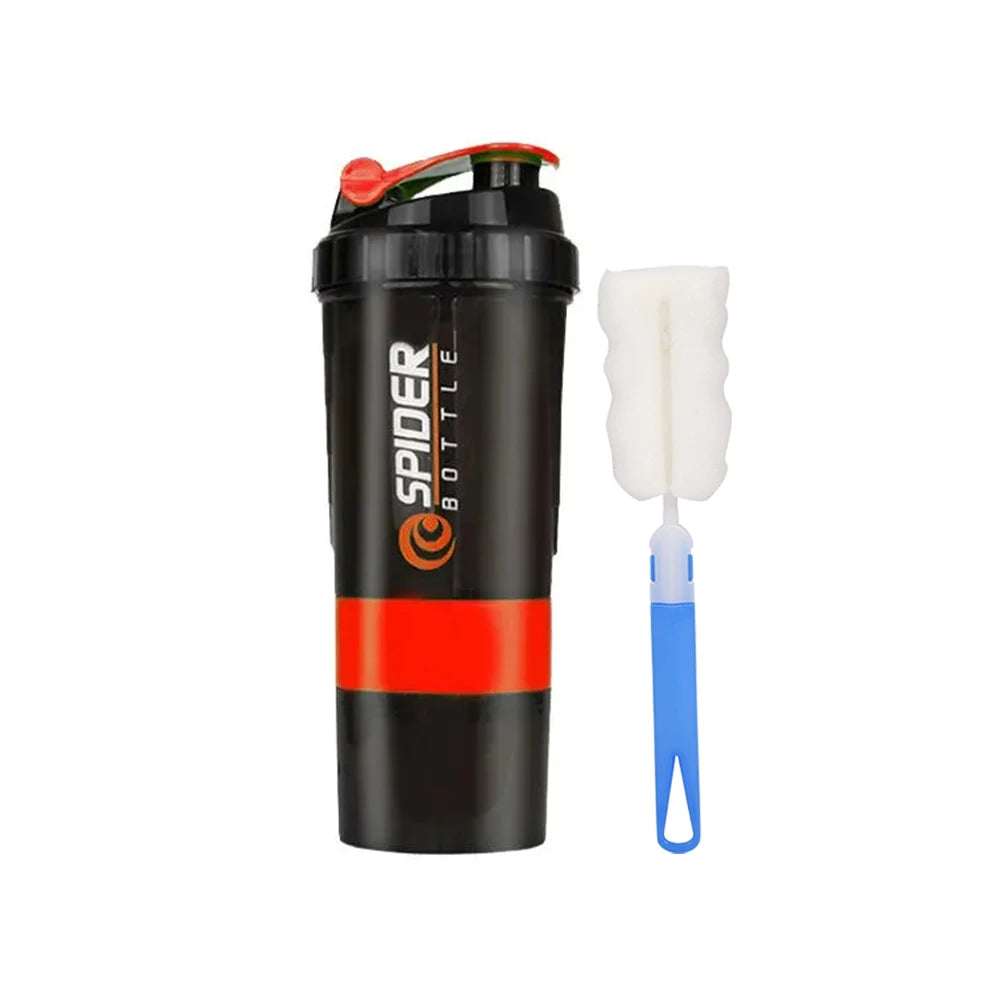 PowerMix™ 3-Layer Shaker Bottle – Protein, Water & Supplement Cup for Gym & Fitness