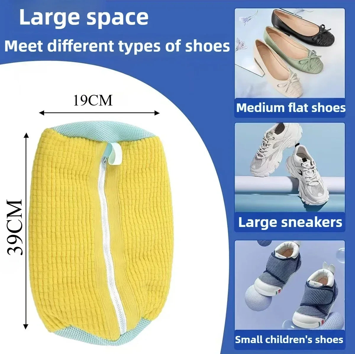 ShoeShield™ Wash & Dry Bag – Soft Fiber, Machine Washable, Adjustable Strap